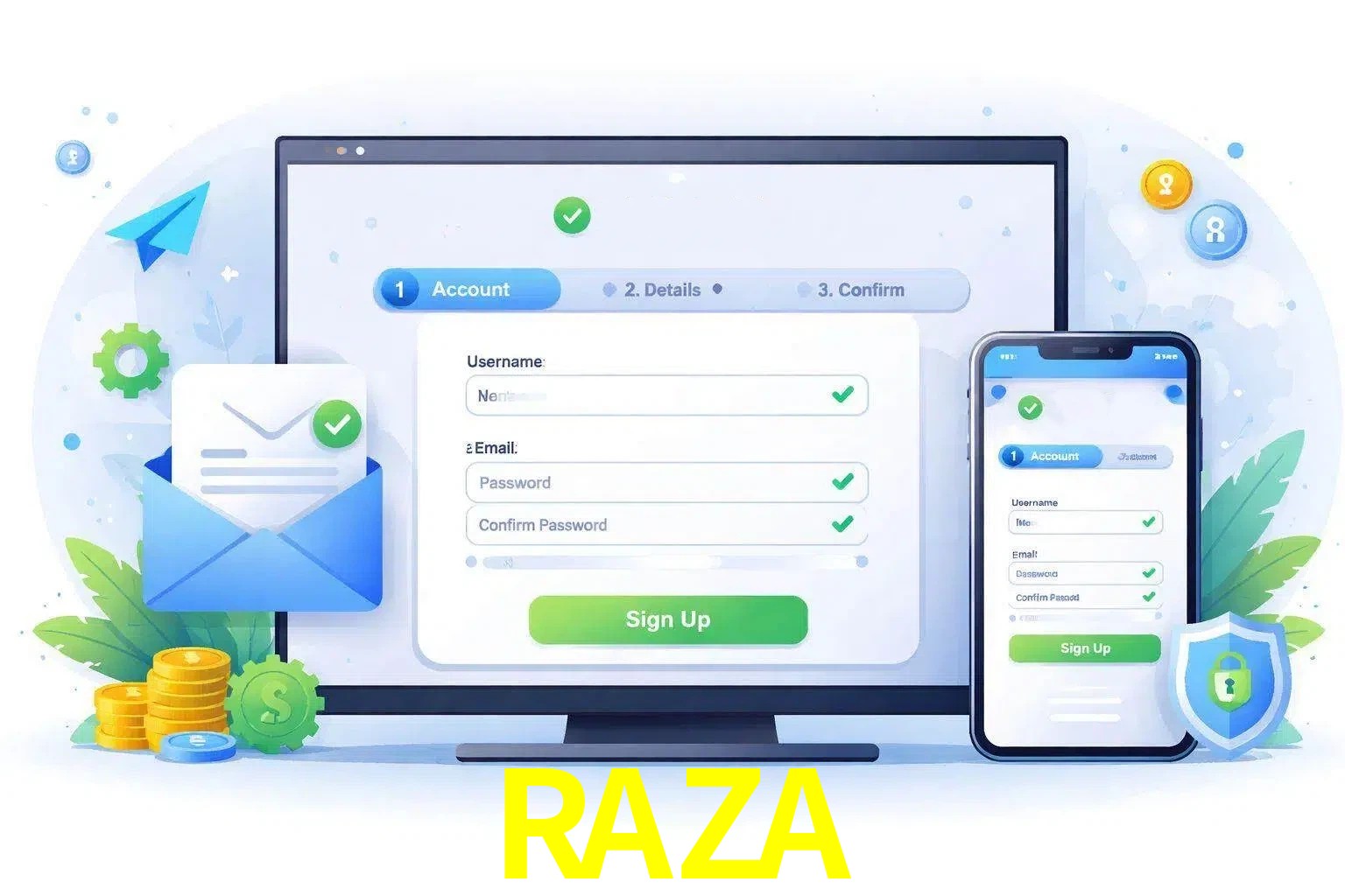Registro de nuevo usuario y configuración de cuenta RAZA